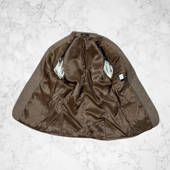 Lauren Ralph Lauren Mens 38S Slim Fit 100% Wool Herringbone Blazer Brown - Picture 10 of 10